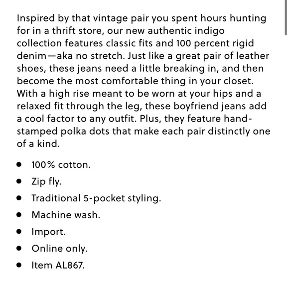 J Crew Point Sur boyfriend jean with bleached out dots, size 31 - Picture 8 of 9